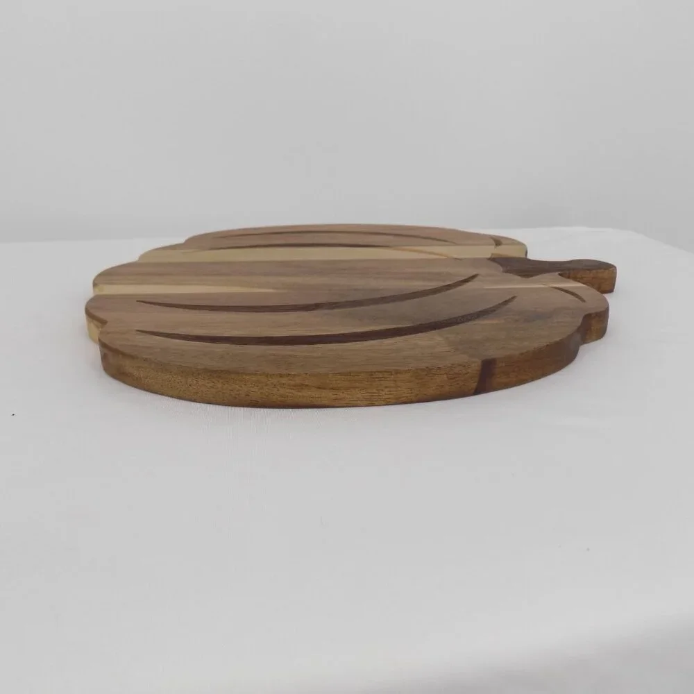 Pumpkin Shaped Wooden Cutting Board Makery Thanksgiving Halloween Food Safe New